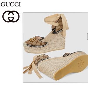 Gucci GG Matelassé Platform Espadrille Wedge